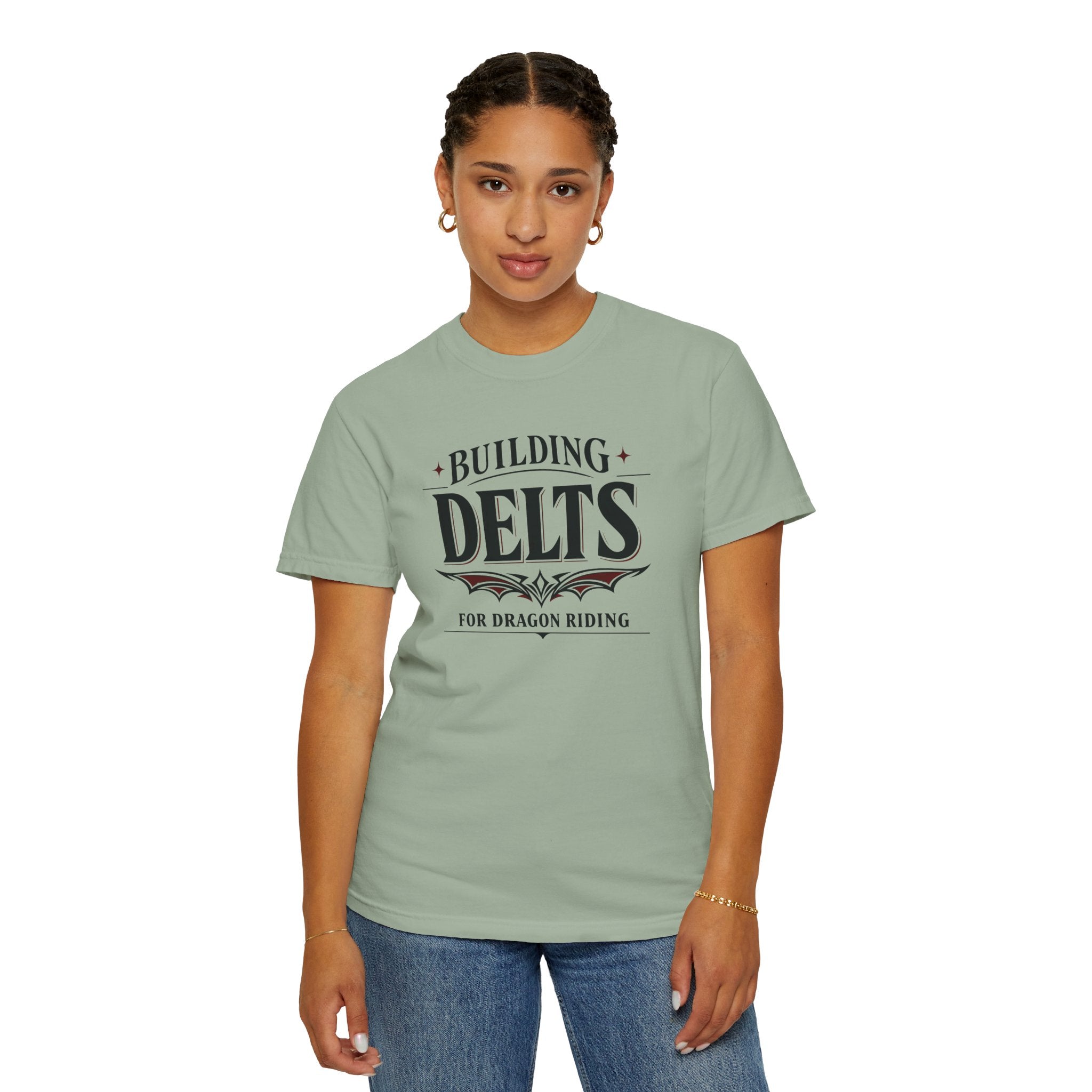 Ornate Building Delts for Dragon Riding T-shirt