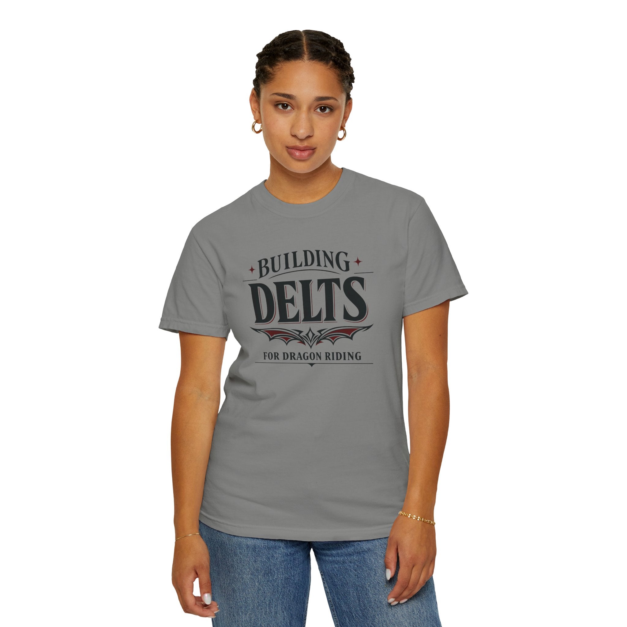 Ornate Building Delts for Dragon Riding T-shirt