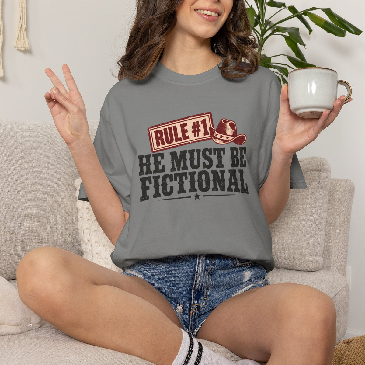 He Must Be Fictional T-Shirt — Western Cowboy Novelty Tee