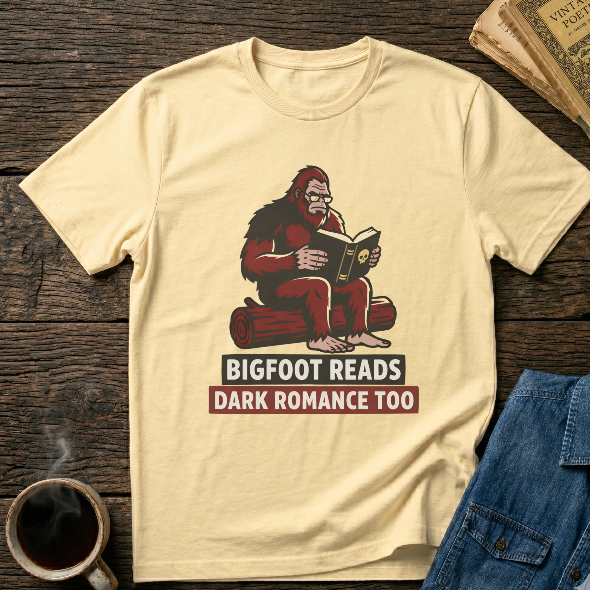 Bigfoot Reads T‑Shirt