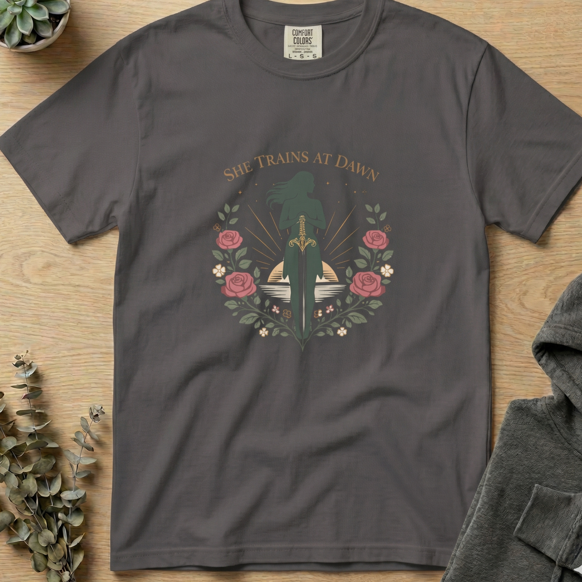 She Trains at Dawn Floral T-shirt