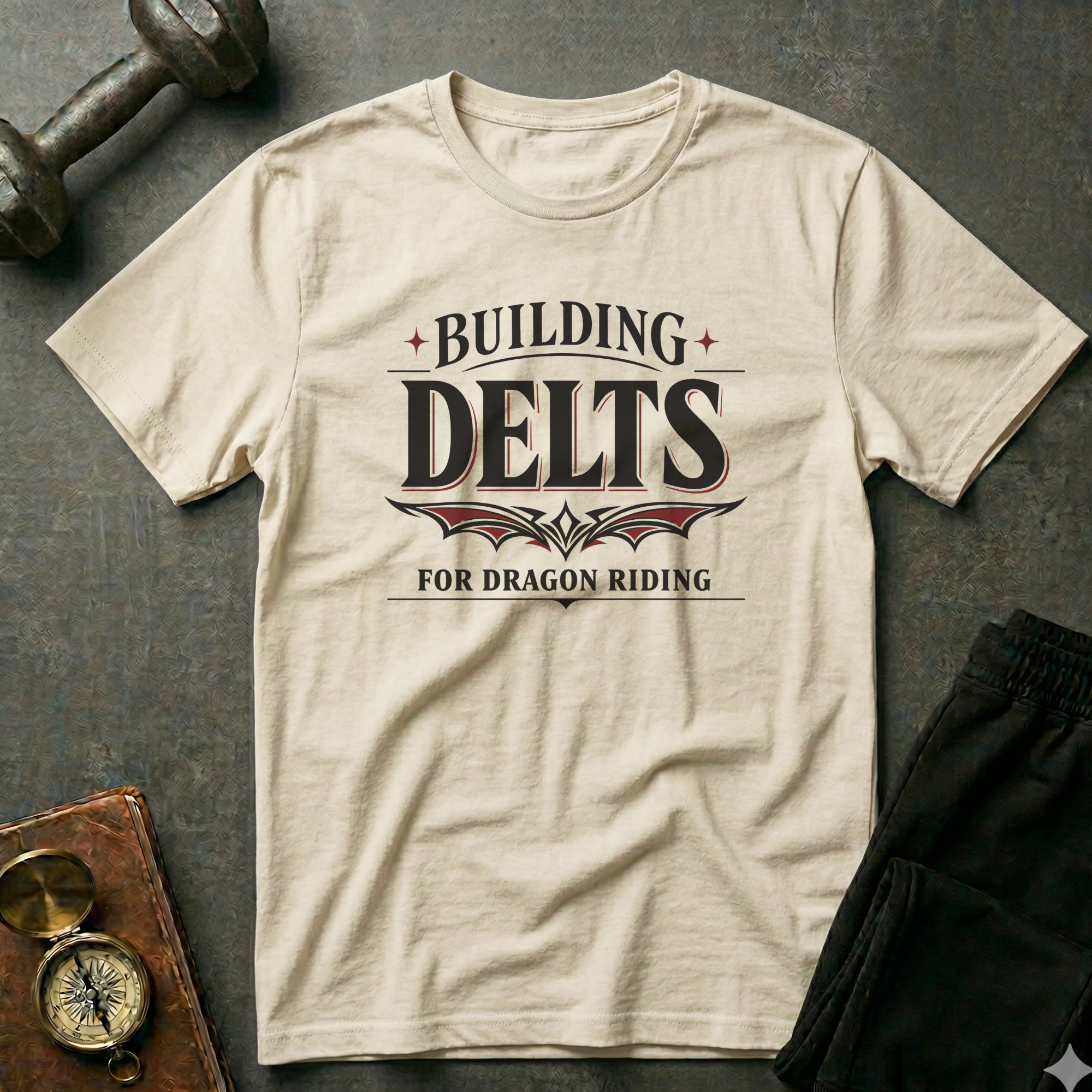 Ornate Building Delts for Dragon Riding T-shirt