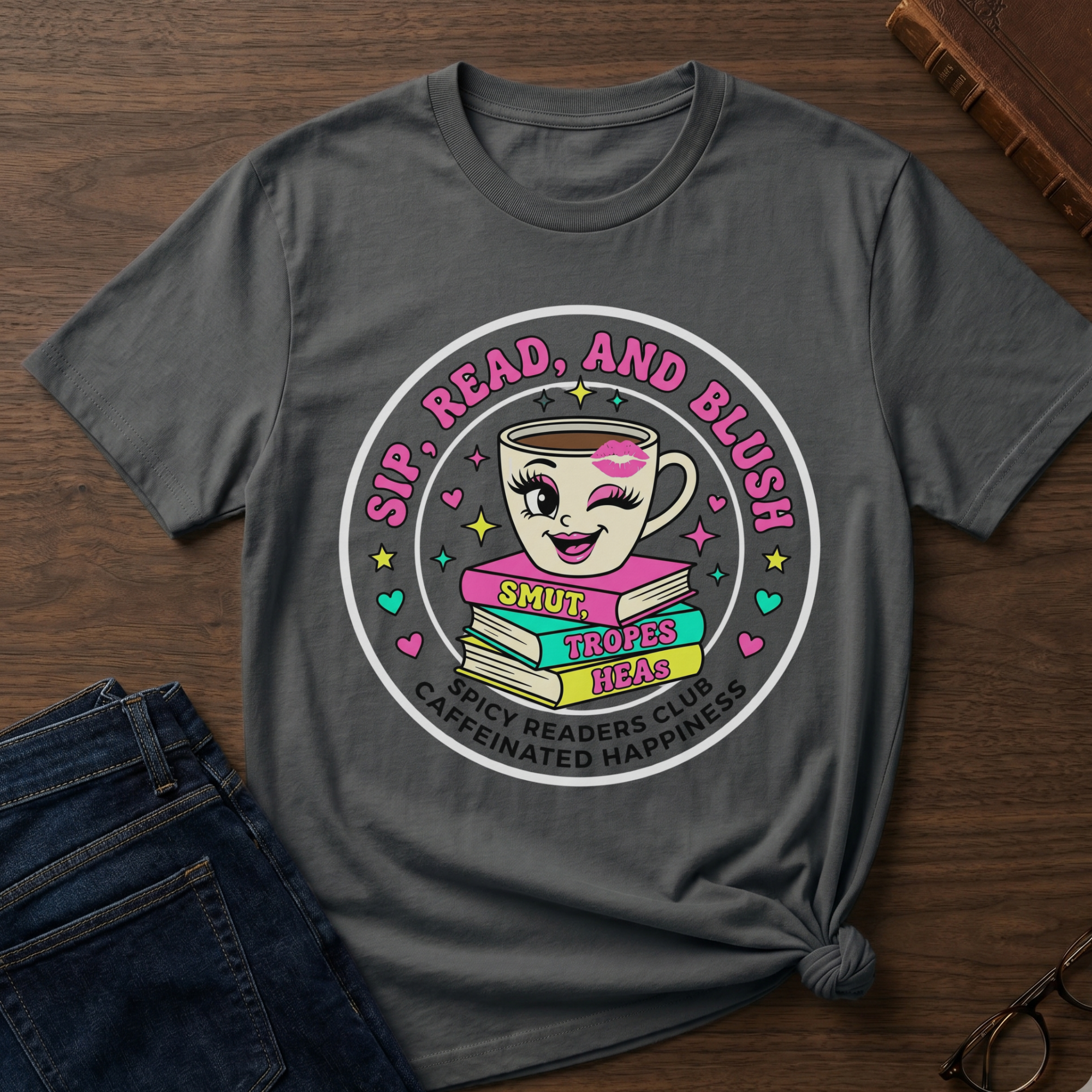 Sip, Read, and Blush T-shirt