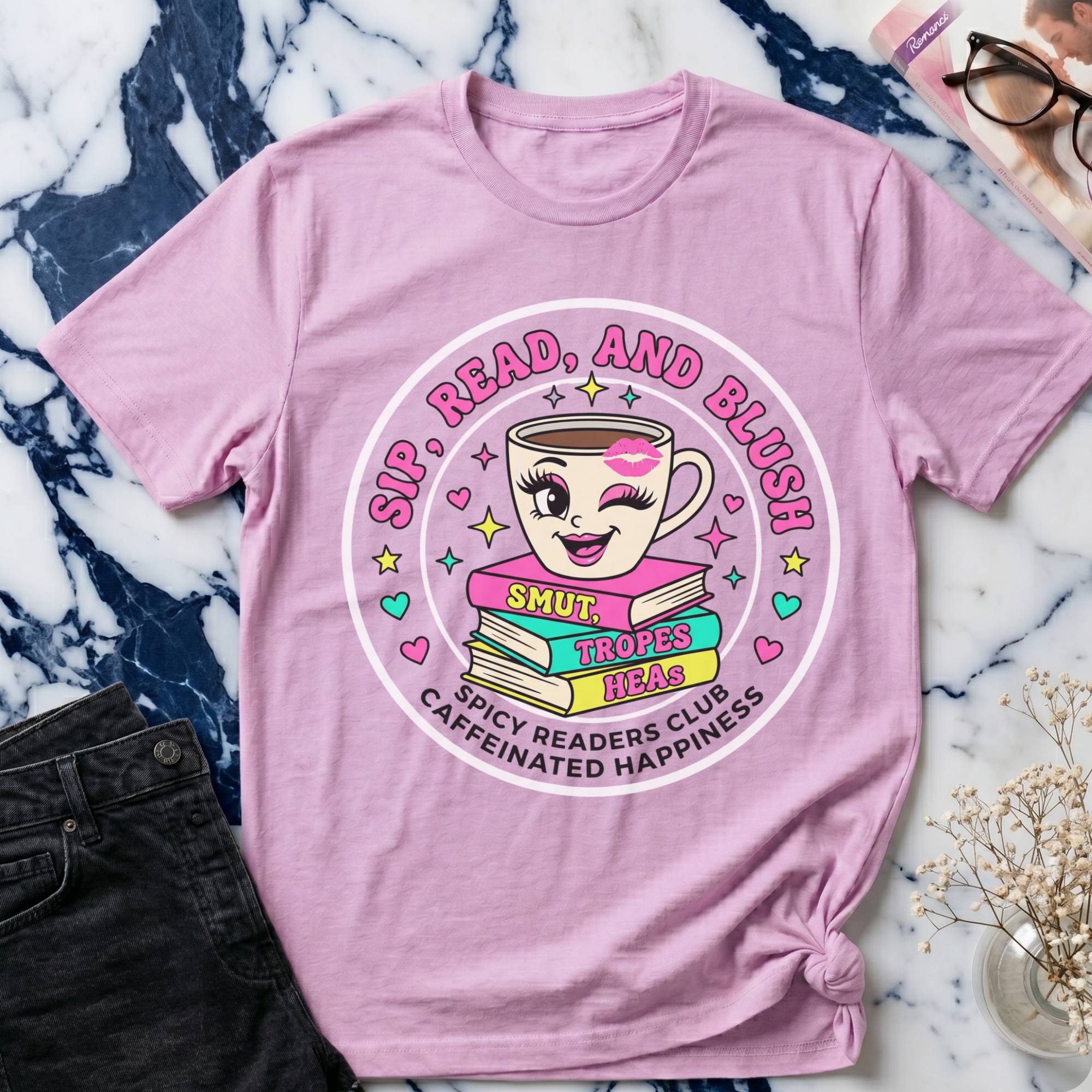 Sip, Read, and Blush T-shirt