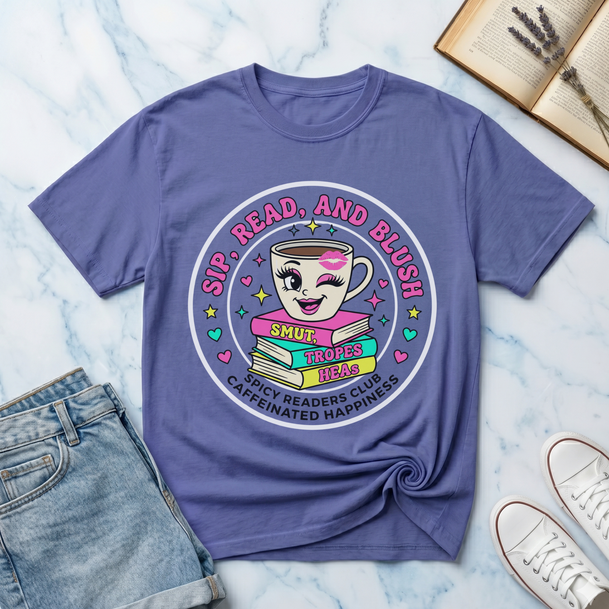 Sip, Read, and Blush T-shirt